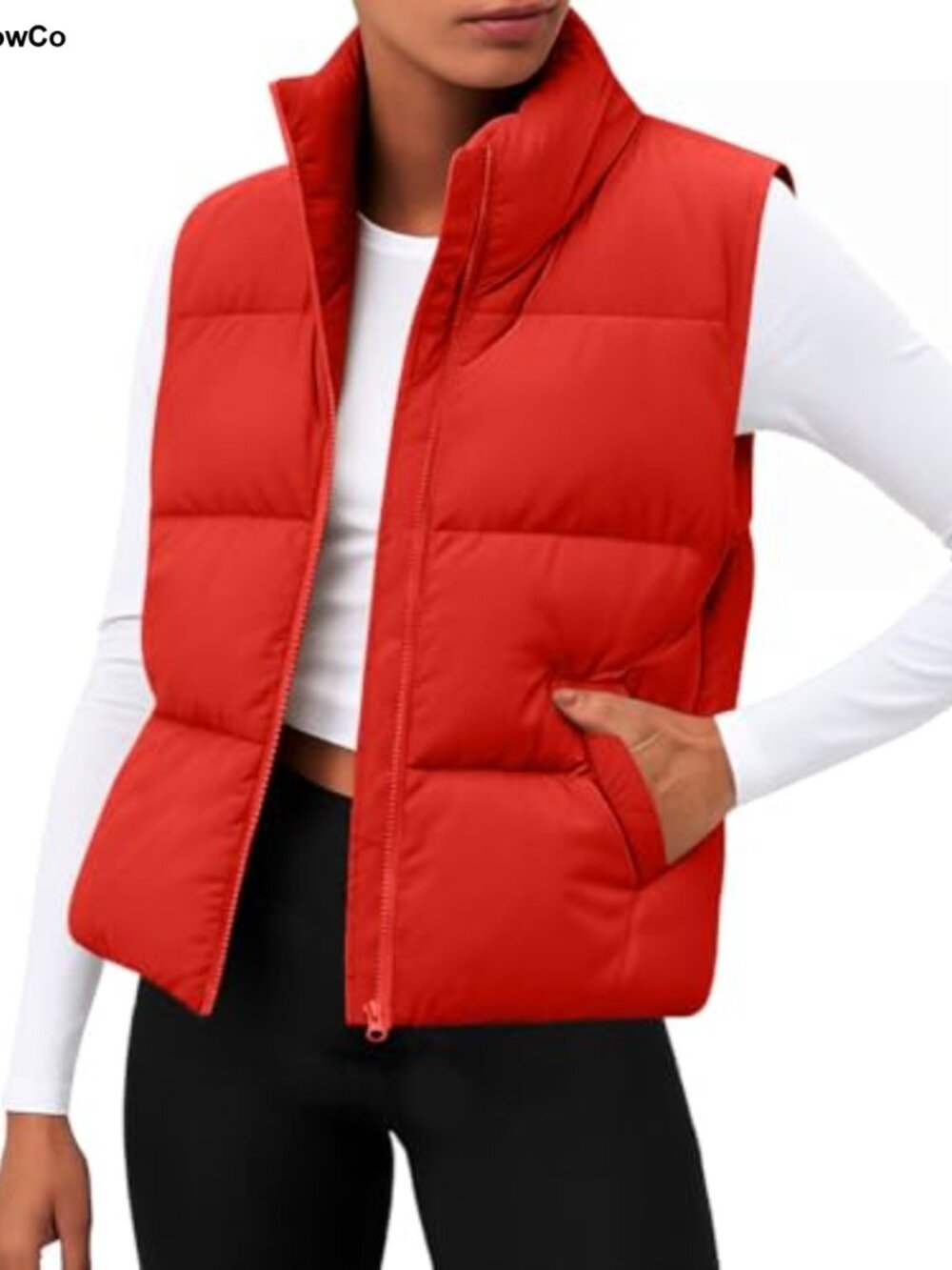 Women's Lightweight Puffer Vest Cropped Winter Warm Coat